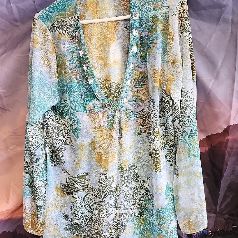 Raviya Multicolor Paisley Blouse